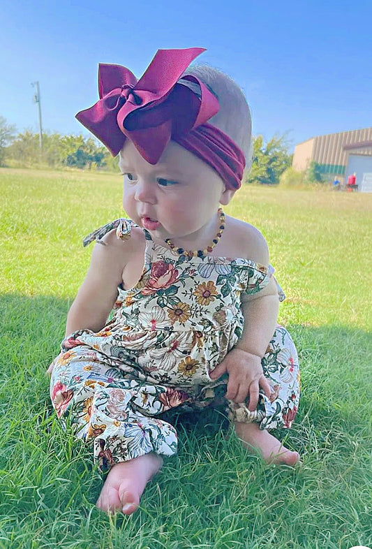 Colorful Floral Print Baby Sling Jumpsuit